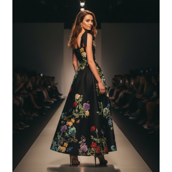 Alice + Olivia Oriana Drop-Waist Midi-Dress Size 4 S/XS NEW - Picture 1 of 15